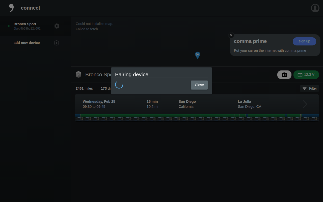 Pairing status modal desktop
